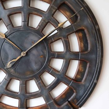 wooden grey wall clock